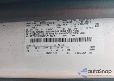 2024 Ford Transit T-250 from USA, damaged, VIN 1FTBR3X89RKA14329